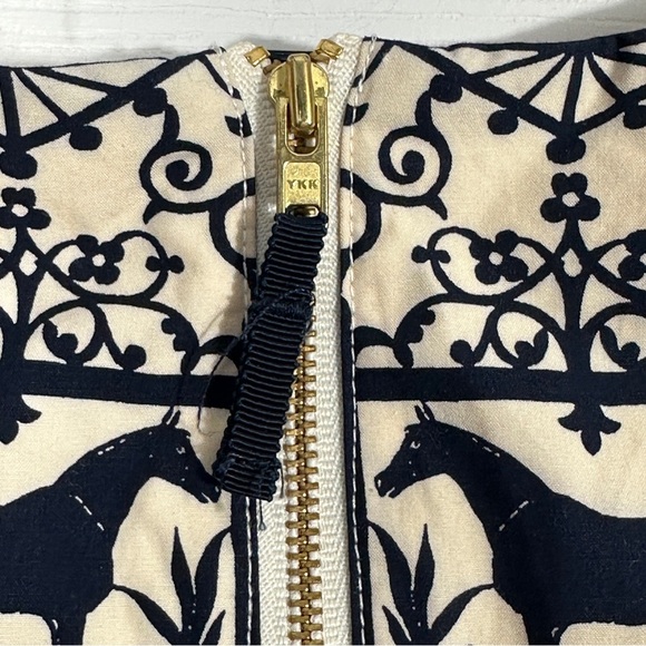 Crewcuts by J. Crew sz 8 girl's dress, cream/black horse pattern, cotton - Picture 11 of 12